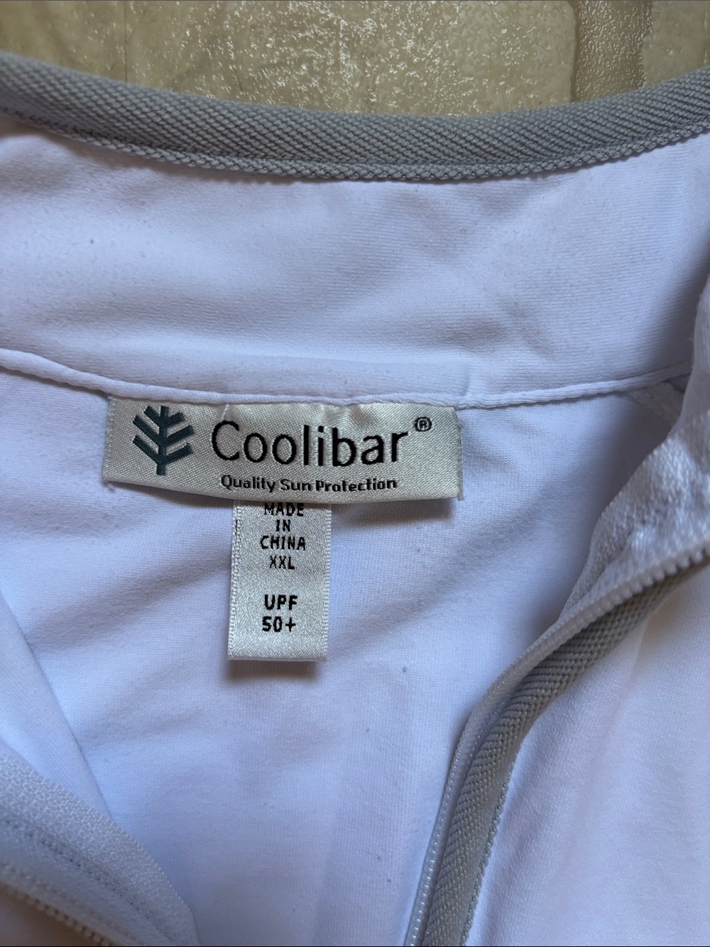 Coolibar UPF 50+ Womens White/Gray Track Suit Jacket 1/4 Zip w/ Pockets XXL tag - Picture 3 of 10